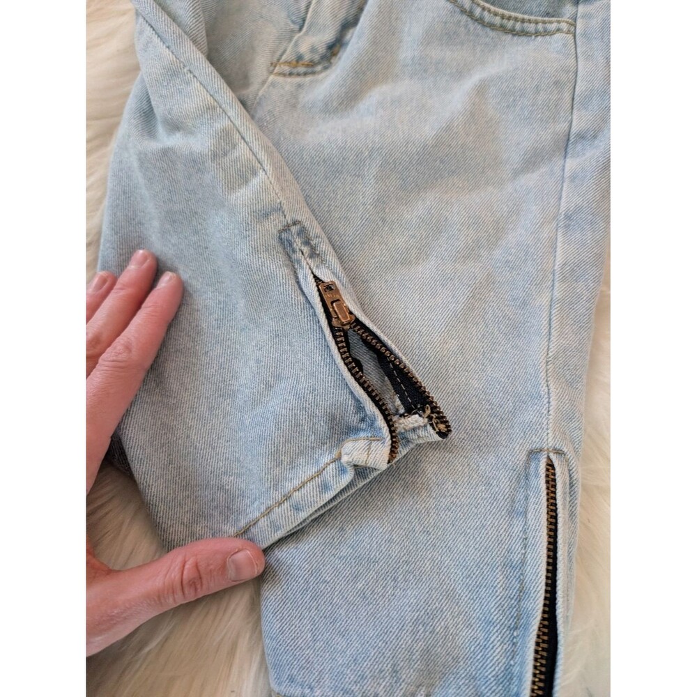 Vintage 90s Baby Guess Light Wash Denim Jeans Snap Button Side Zip 2T - Picture 4 of 10
